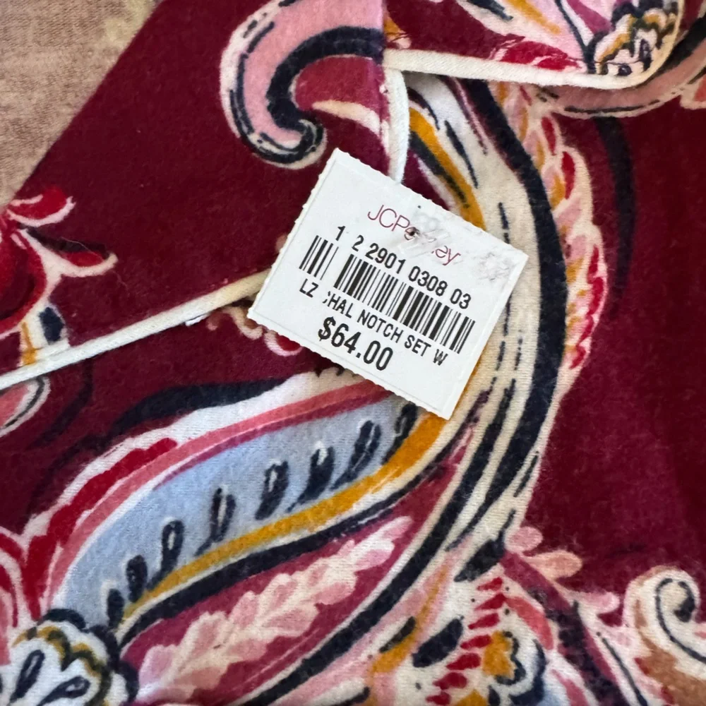 NWT Liz Claiborne Burgundy Paisley Pajamas size XXL - Picture 10 of 10